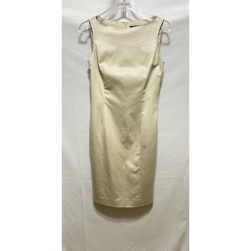 Le‎ Souk Womens 38 (S) Beige Pencil Midi Sleeveless Dress